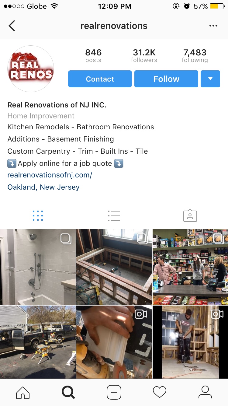 contractor branding on instagram